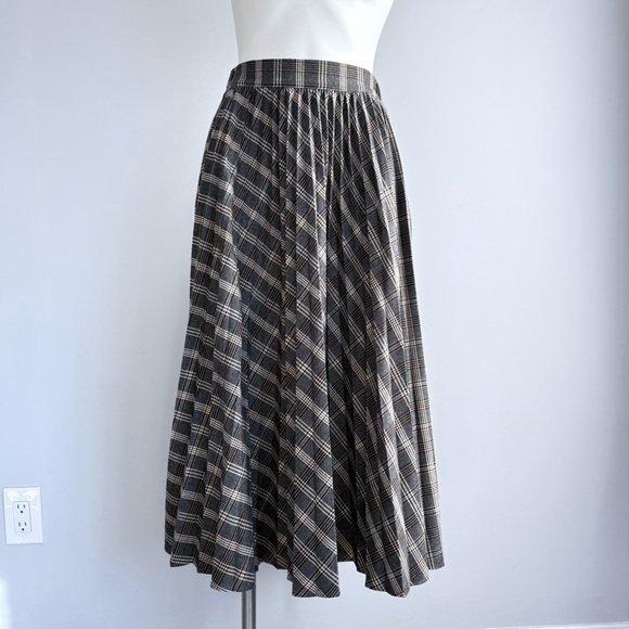 The Row Plaid Wool A-Line Midi Skirt S High Waist Pleated Quiet Luxury Academia - Picture 16 of 16
